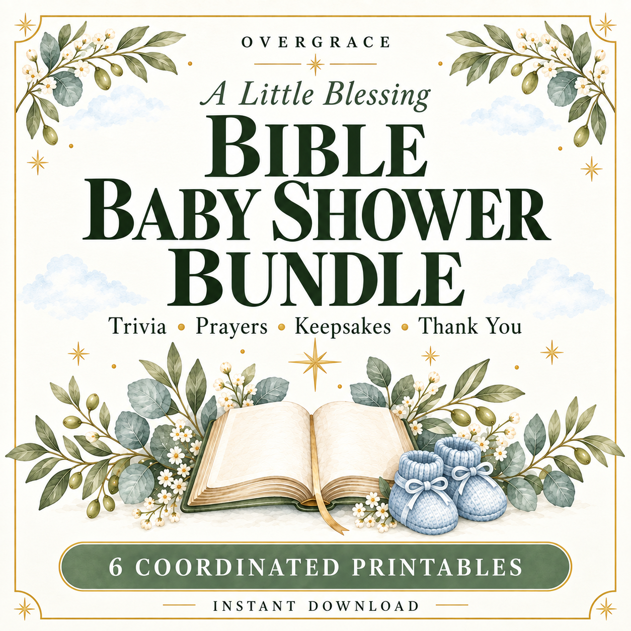 Overgrace Bible Baby Shower printable bundle