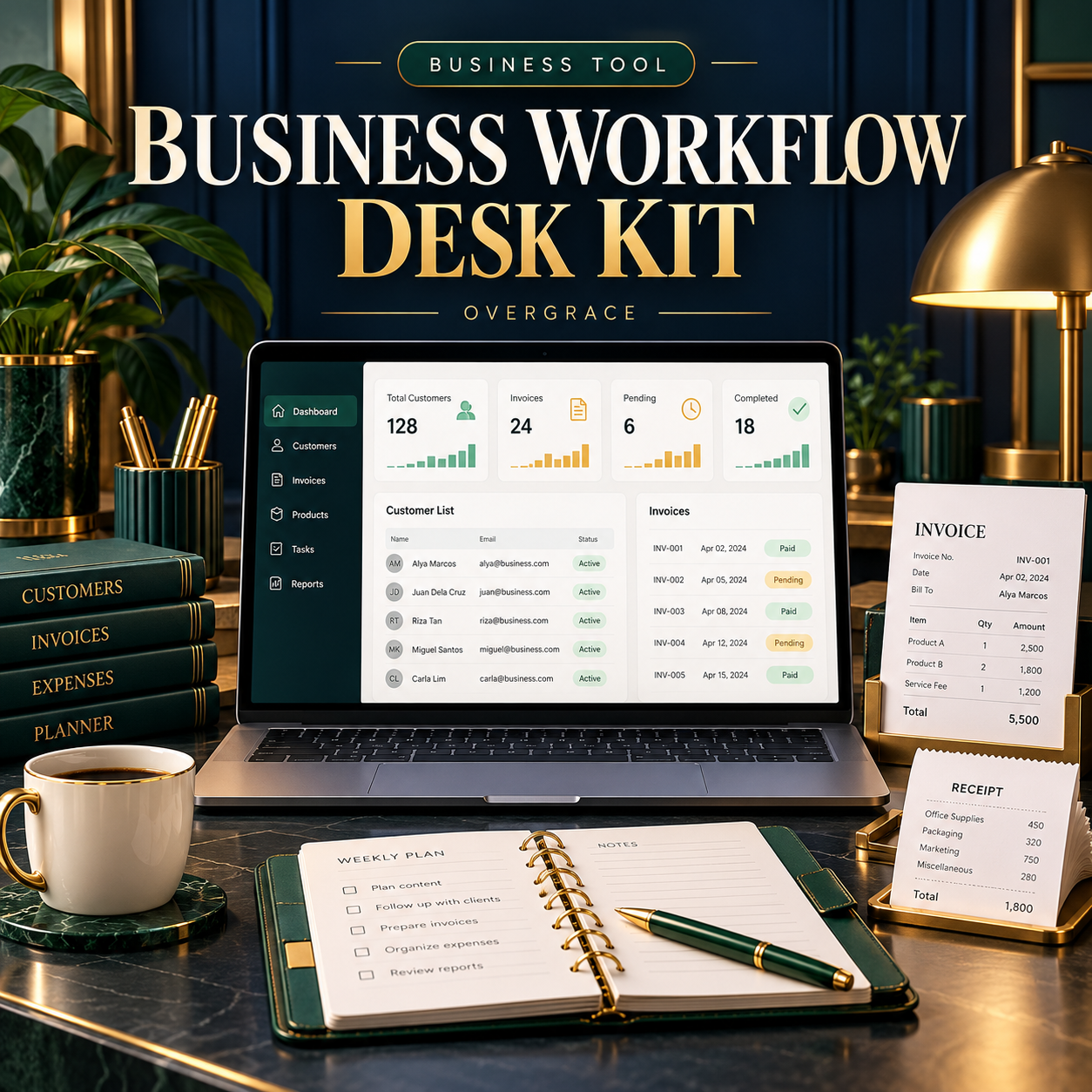 Overgrace Business Workflow Desk Kit