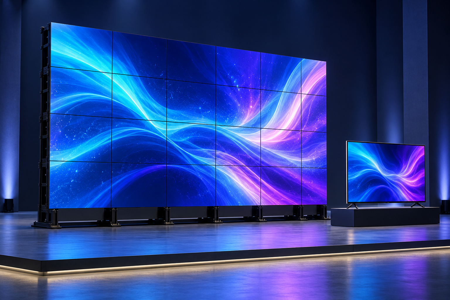 Large LED display wall and television